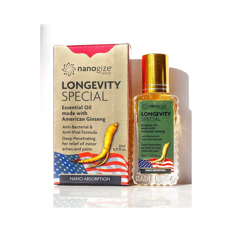 Longevity Special - Essential Oil Made with American Ginseng - Pack of 1, Natural