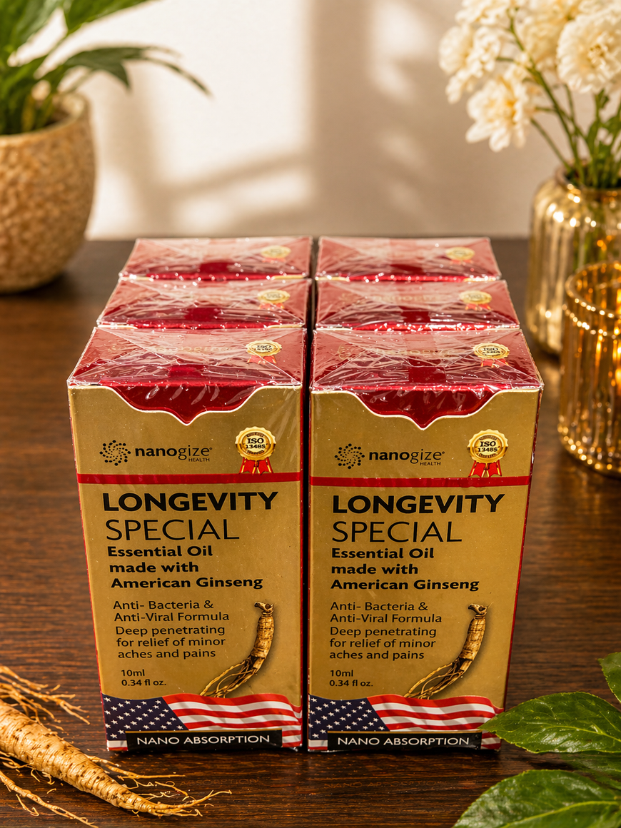 NANOGIZE Special Ginseng Premium Essential Oil Blend Collection – 6-Pack (10ml Each)
